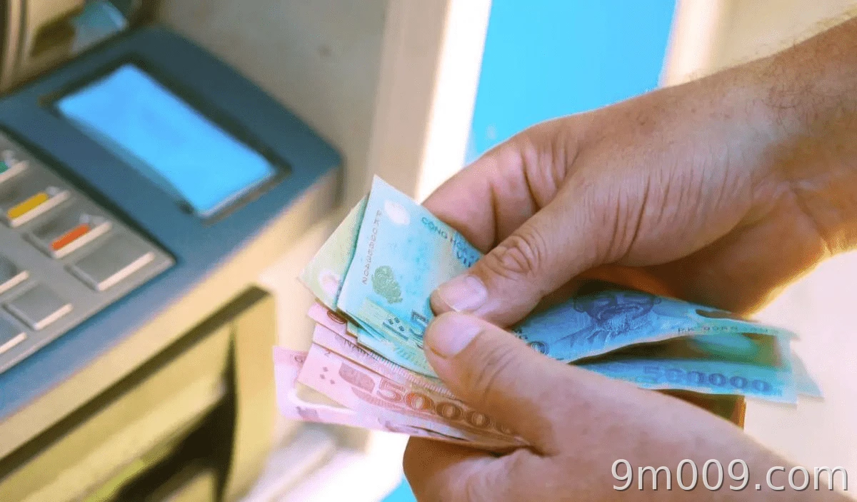 Players can withdraw money from 9M via bank transfer